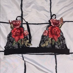 Shein Lace Bralette, Rose Design, Lingerie
